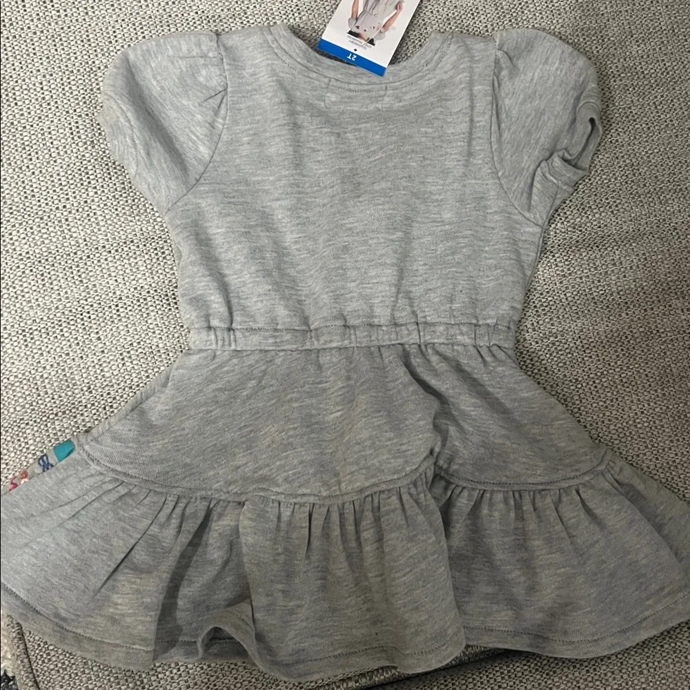 Peek Kids Girls 2T Gray Rainbow Sequin Sweatshirt Dress
